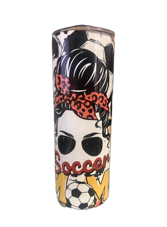 SOCCER MOM- Skinny Tumbler